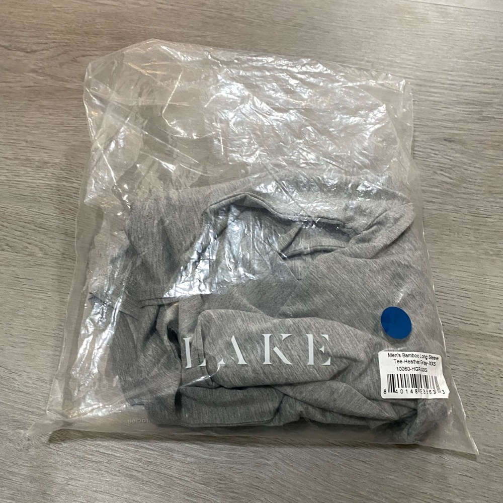New LAKE Men’s Long Sleeve Bamboo Tee in Heather Gray XXS - Picture 7 of 9